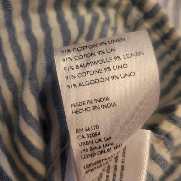 Free People Candace Midi Skirt Blue Stripe Medium - Picture 10 of 10